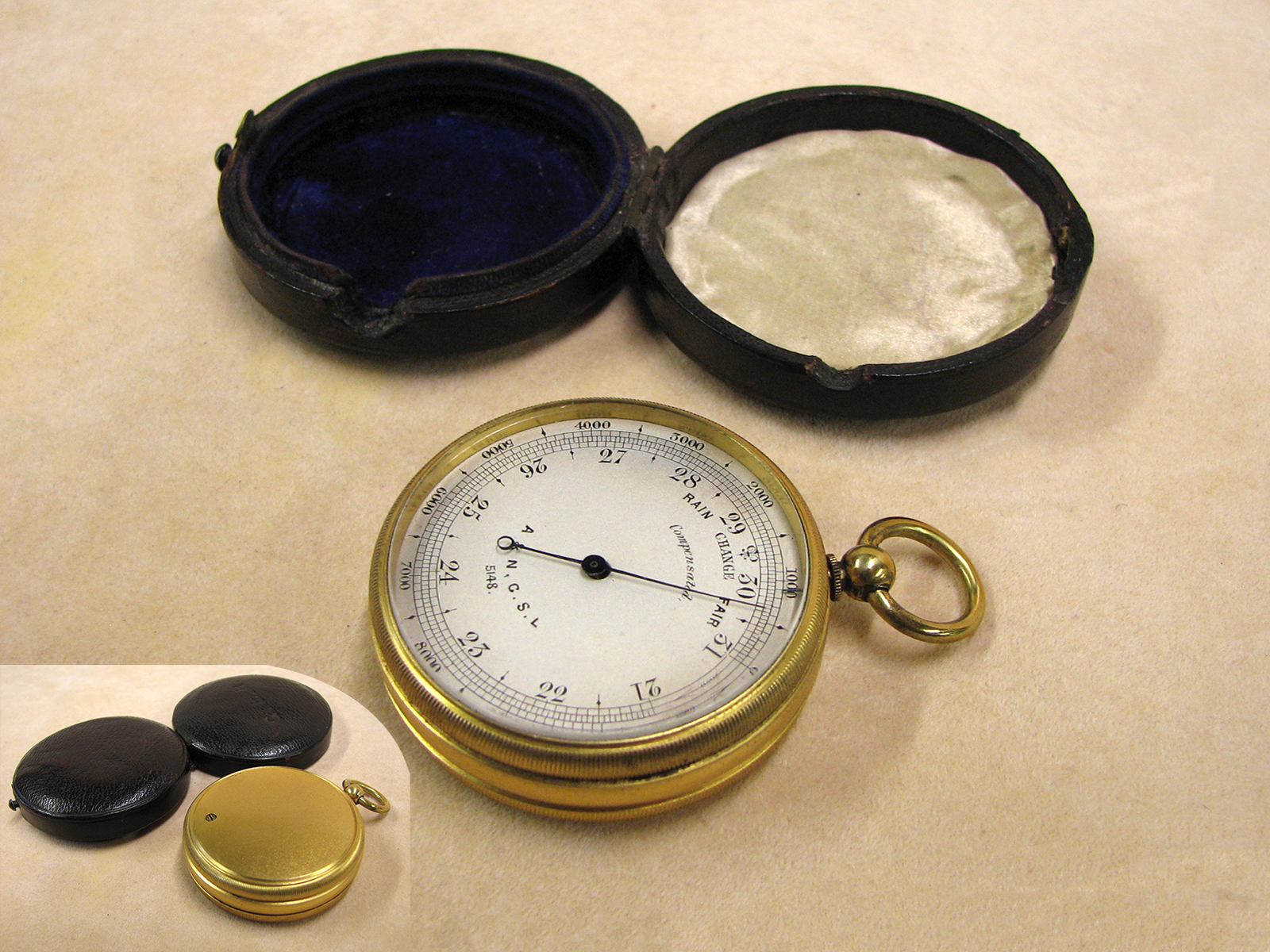 Late Victorian pocket barometer & altimeter retailed by Army & Navy Co-operative Society